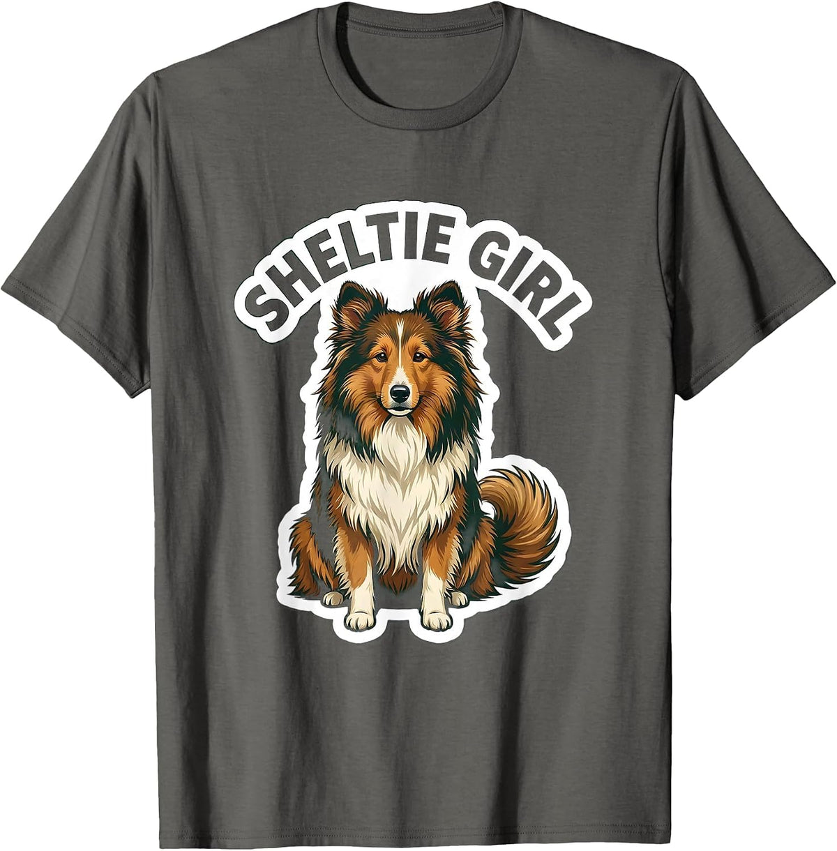Men's Sheltie Girl Cute Dog Lover Breed Pride T-Shirt - Asphalt Grey