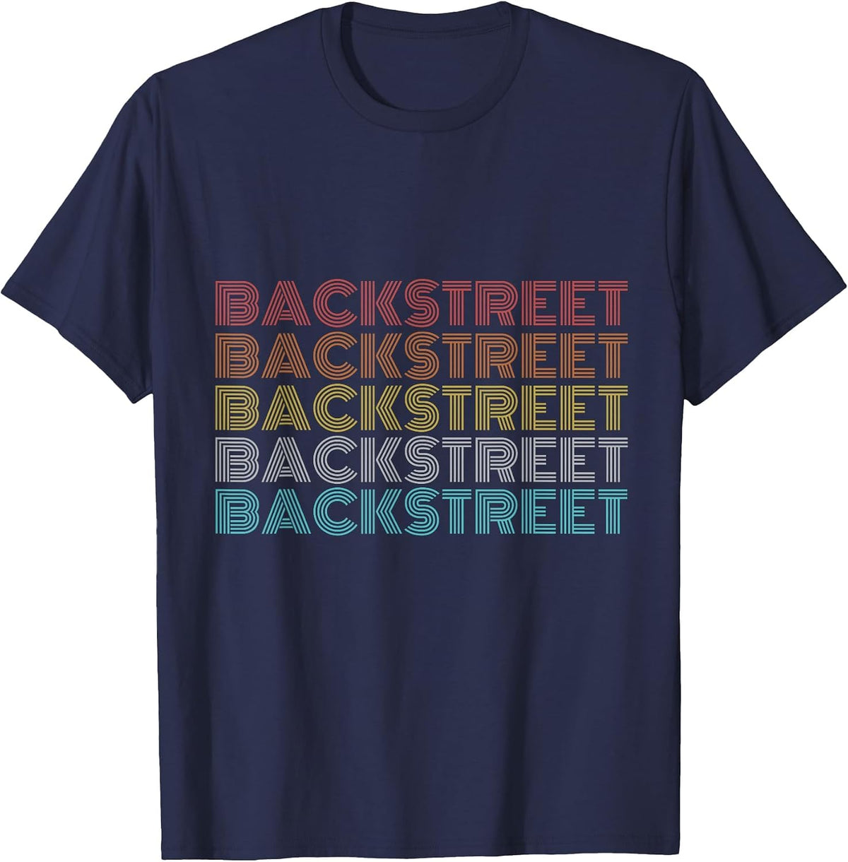 Retro Vintage Backstreet T-Shirt - Navy Blue