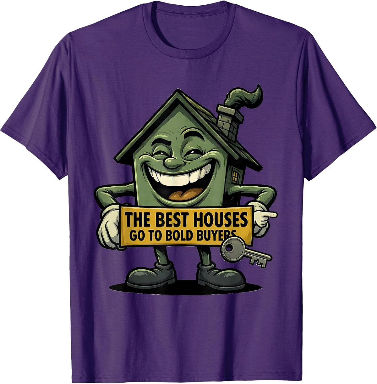 Men's The Best Houses Go To Bold Buyers Funny Realtor Real Estate T-Shirt - Purple