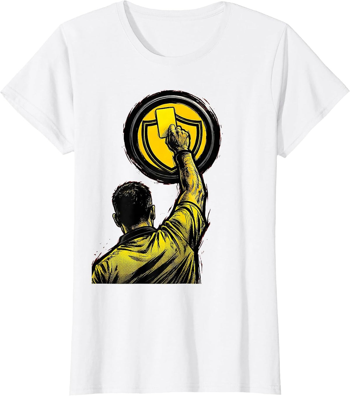 Rugby Referee Yellow Card Graphic T-Shirt - White