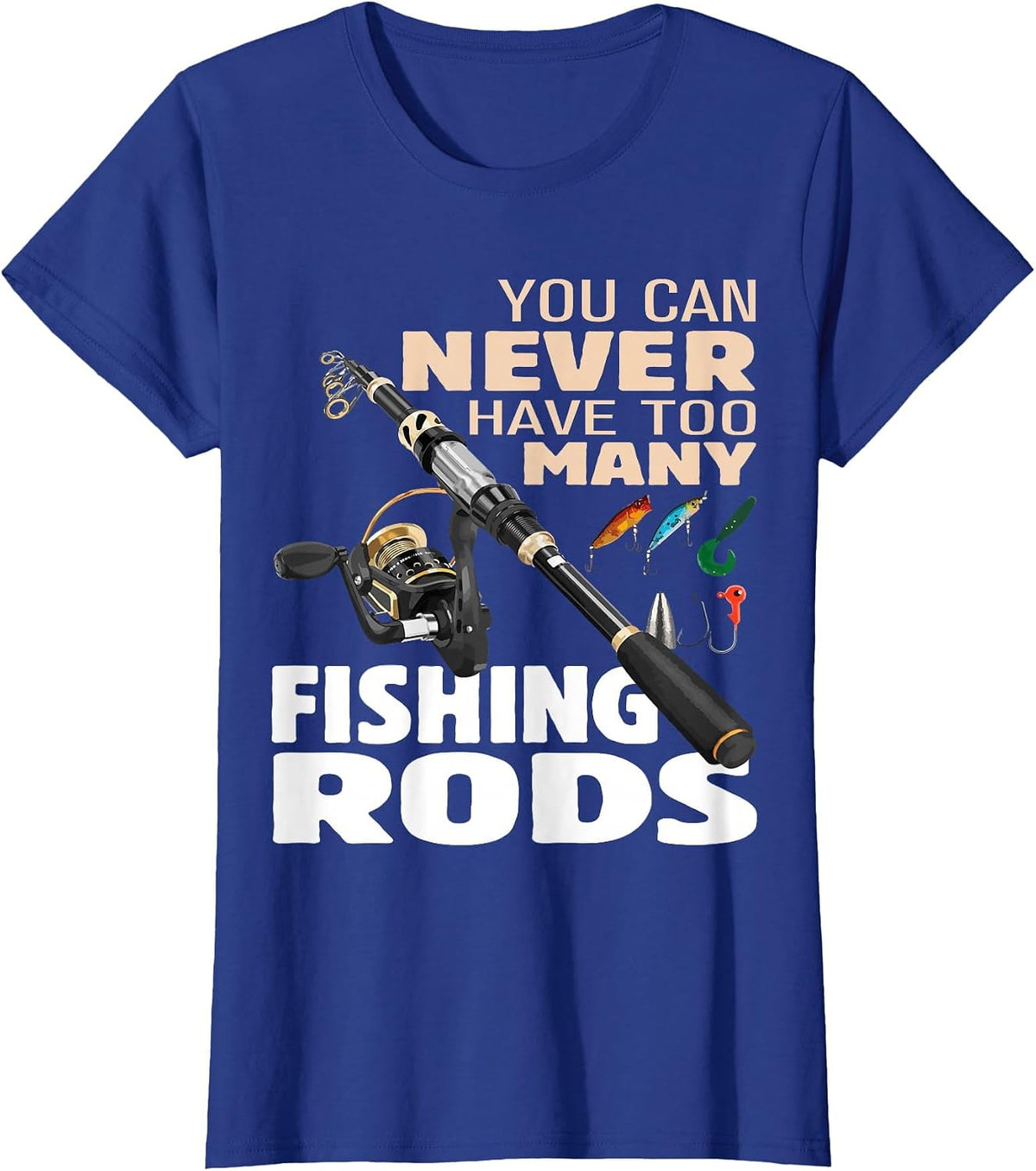 Funny Fisherman Fishing Rods Design Fishing Lovers Outfit T-Shirt - Royal Blue