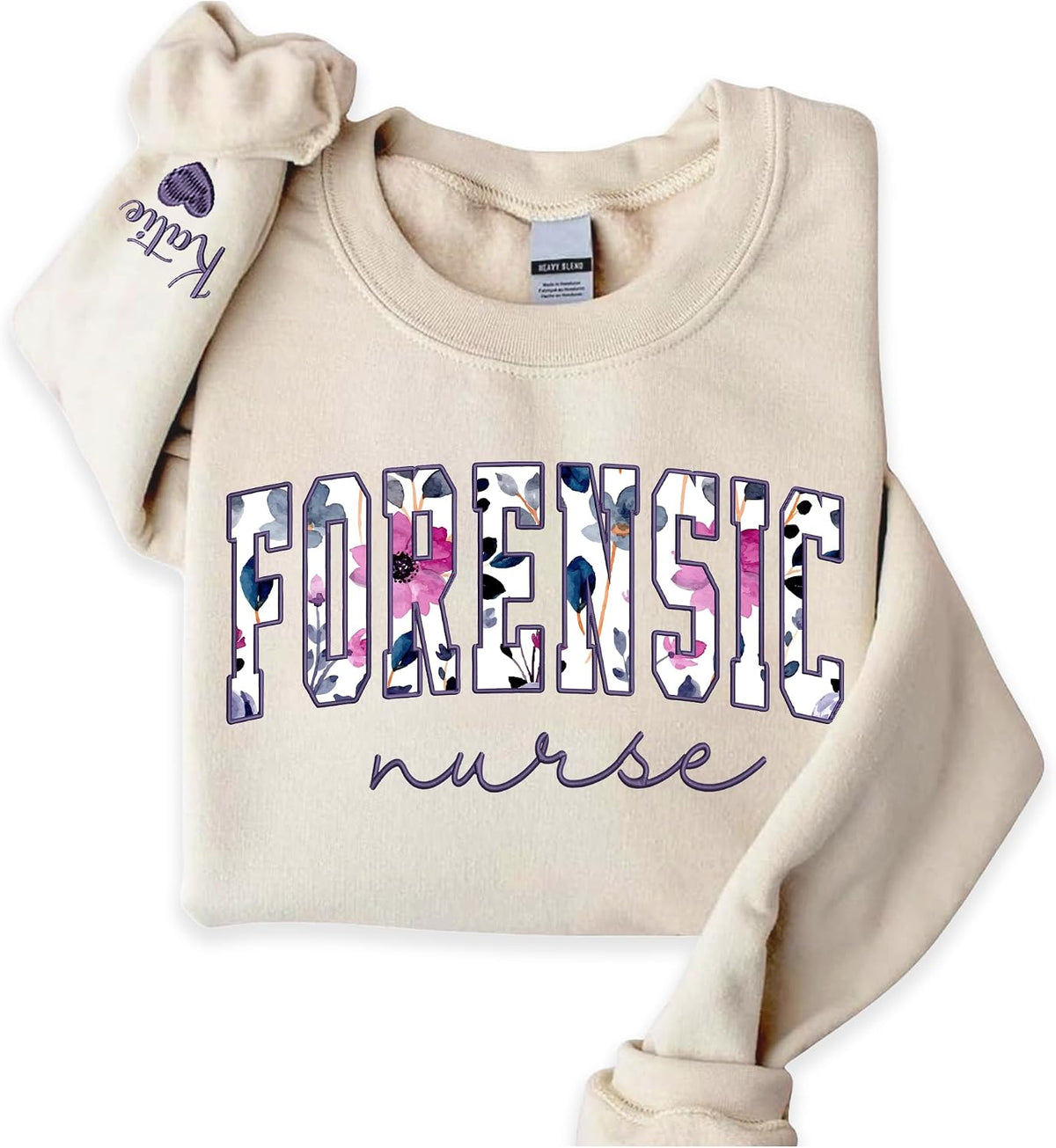 Personalized Embroidered Nurse Sweatshirt for Women, Custom Name & Specialties (ER, RN, NP, L&D), Nurse Gifts - Forensic