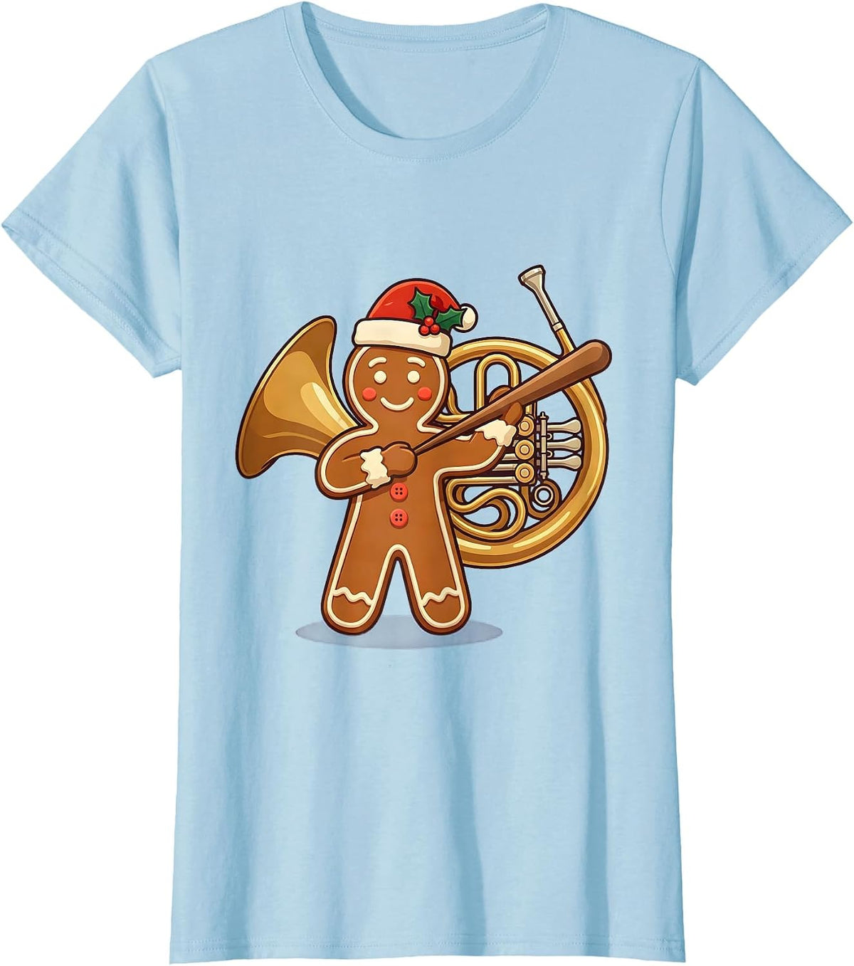 Gingerbread Music Teacher Cute Holiday Humor T-Shirt - Baby Blue