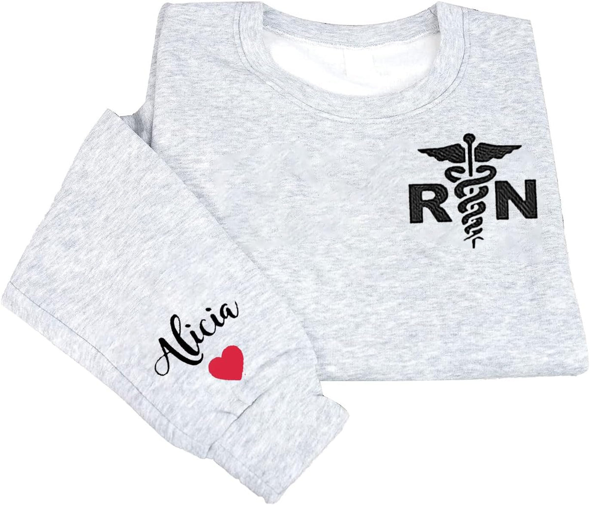 NAZENTI Personalized Nurse Crewneck Sweatshirt, Nurse Gift for Women - G1
