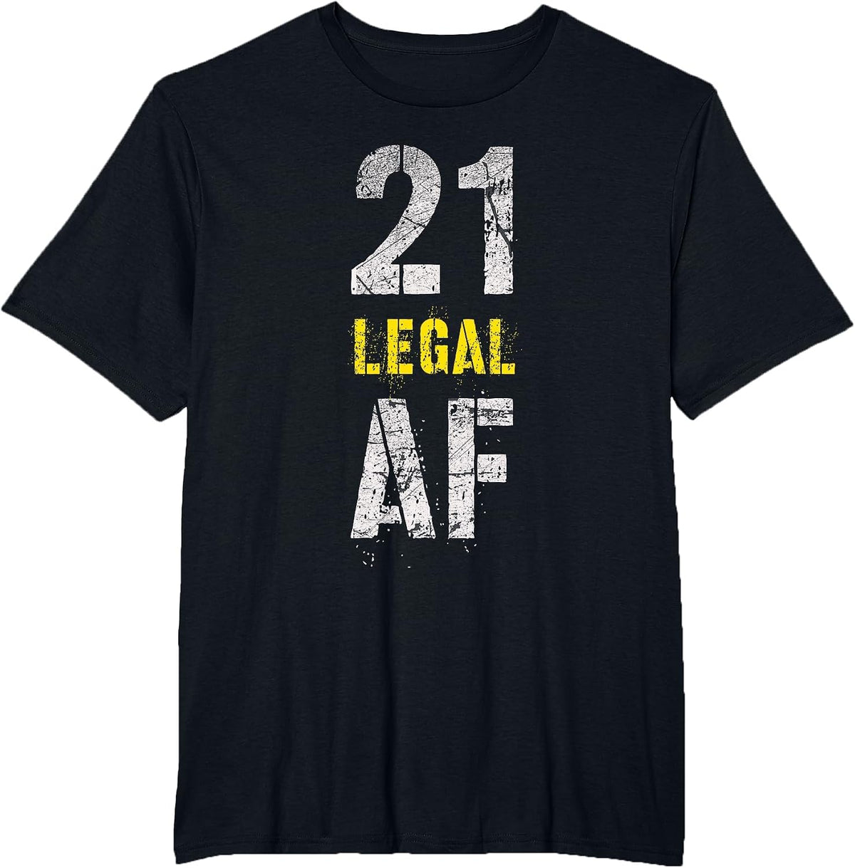 Vintage Officially Finally 21 Legal AF Funny 2001 Birthday T-Shirt - Black