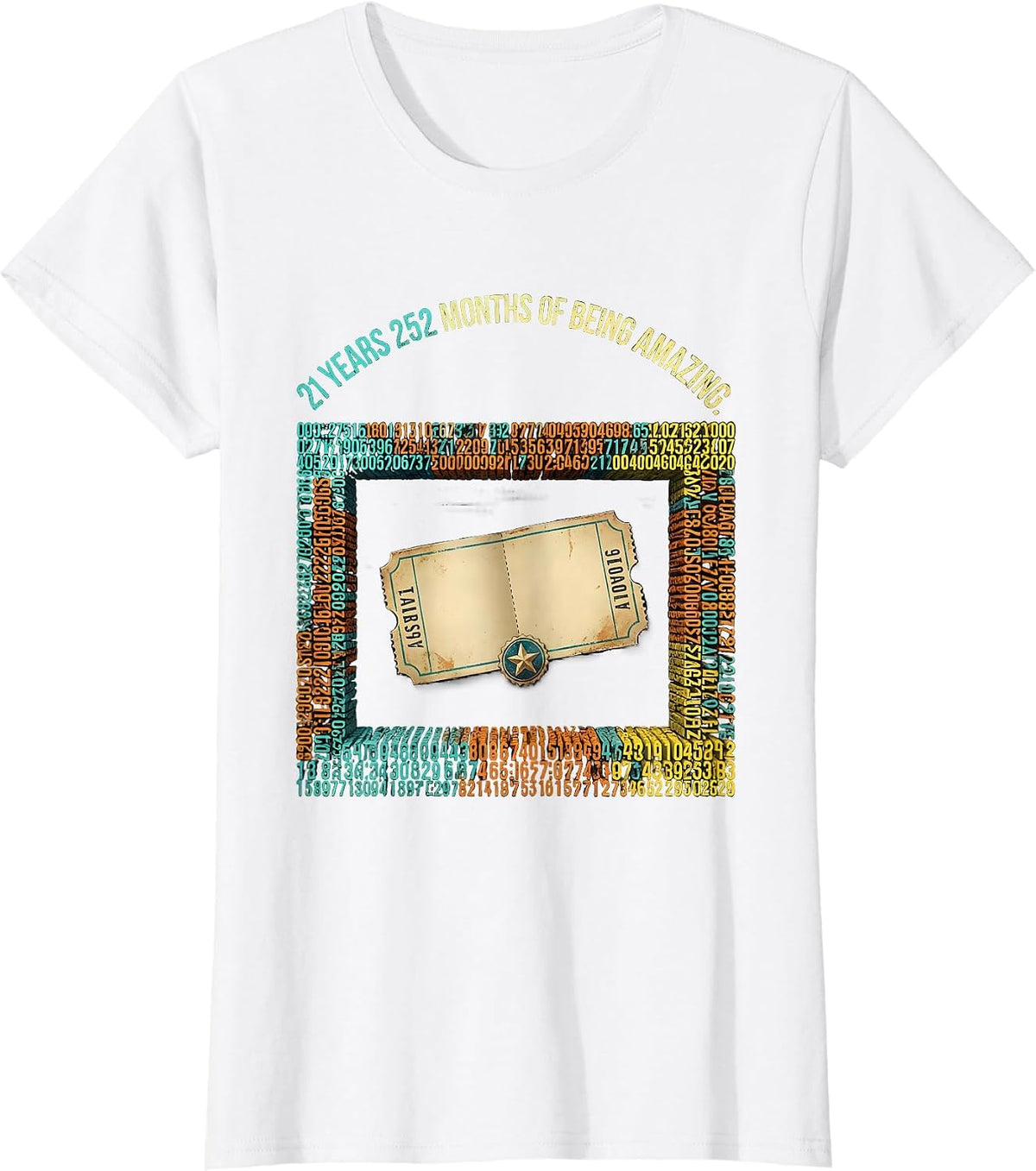 21 Years 252 Months Of Being Amazing Vintage Birthday Humor T-Shirt - White