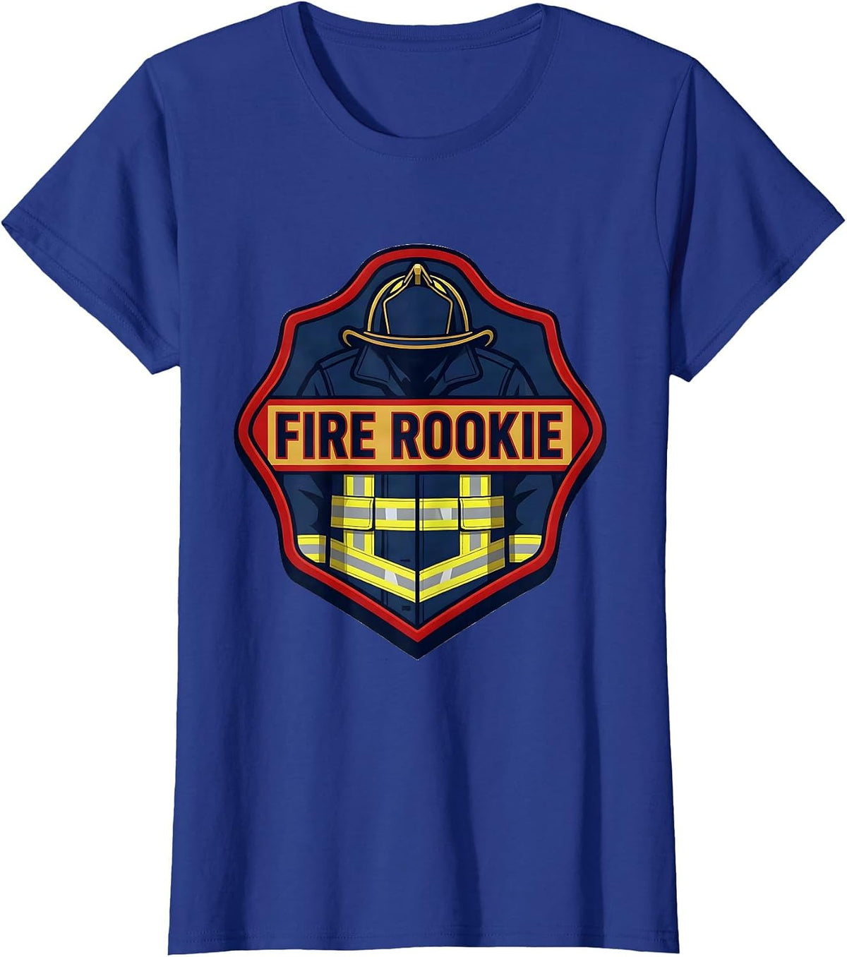 Women's Fire Rookie Sports Firefighter Humor Occupational Pride T-Shirt - Royal Blue