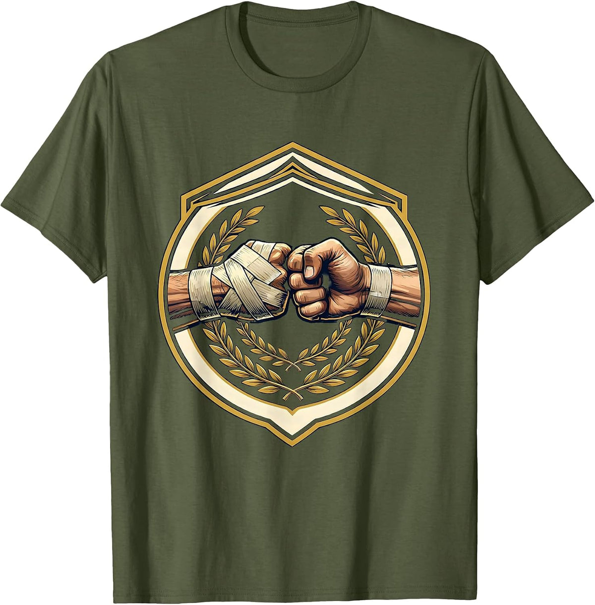 Rugby Taped Hands Graphic Illustration T-Shirt - Olive Green