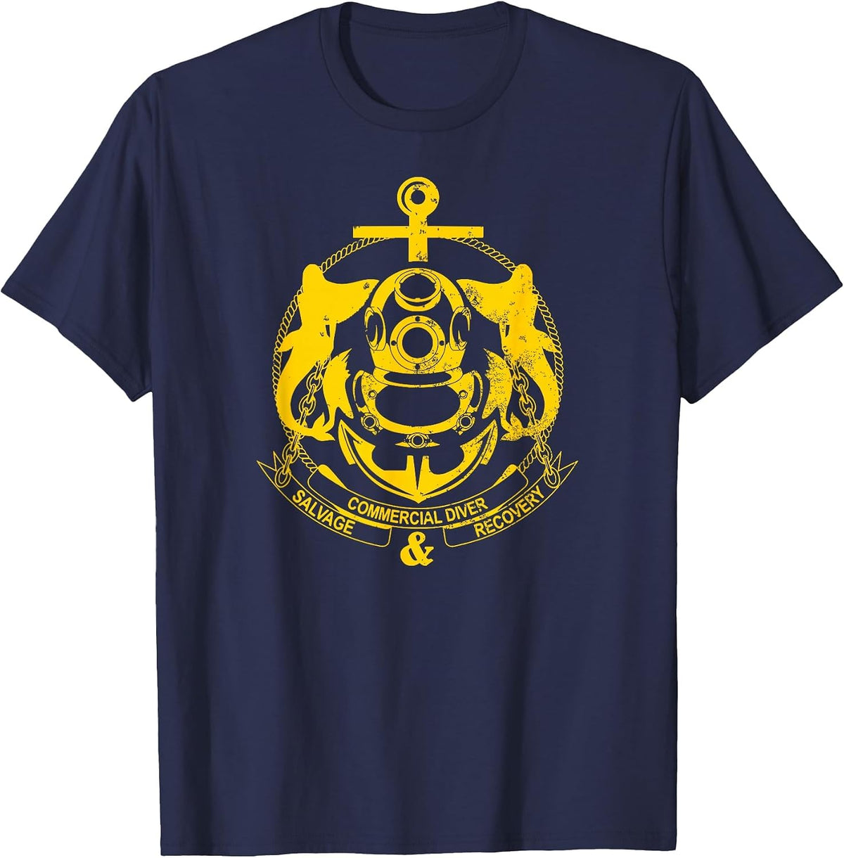 Commercial Diver Salvage Recovery T Shirt T-Shirt - Navy Blue