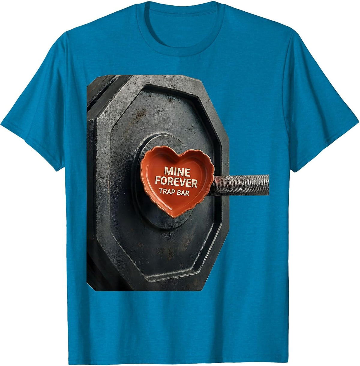 Mine Forever Trap Bar Funny Gym Valentines Day Weightlifting T-Shirt - Sapphire Blue