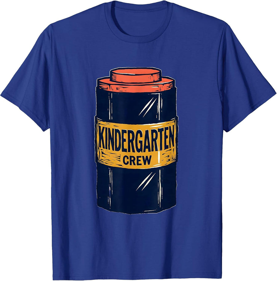 Kindergarten Crew Funny Teacher Crew First Day of School T-Shirt - Royal Blue