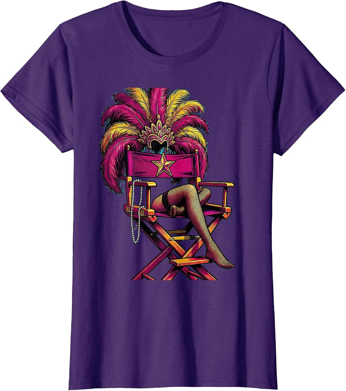 Women's Showgirl Director's Chair Graphic Tee T-Shirt - Purple