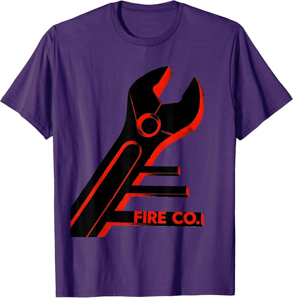Men's FIRE CO. Constructivist Firefighter Humor Fire Department T-Shirt - Purple