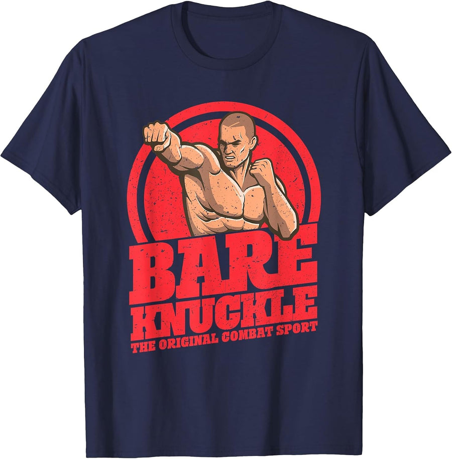 Bare-Knuckle Boxing - The Original Combat Sport T-Shirt - Navy Blue