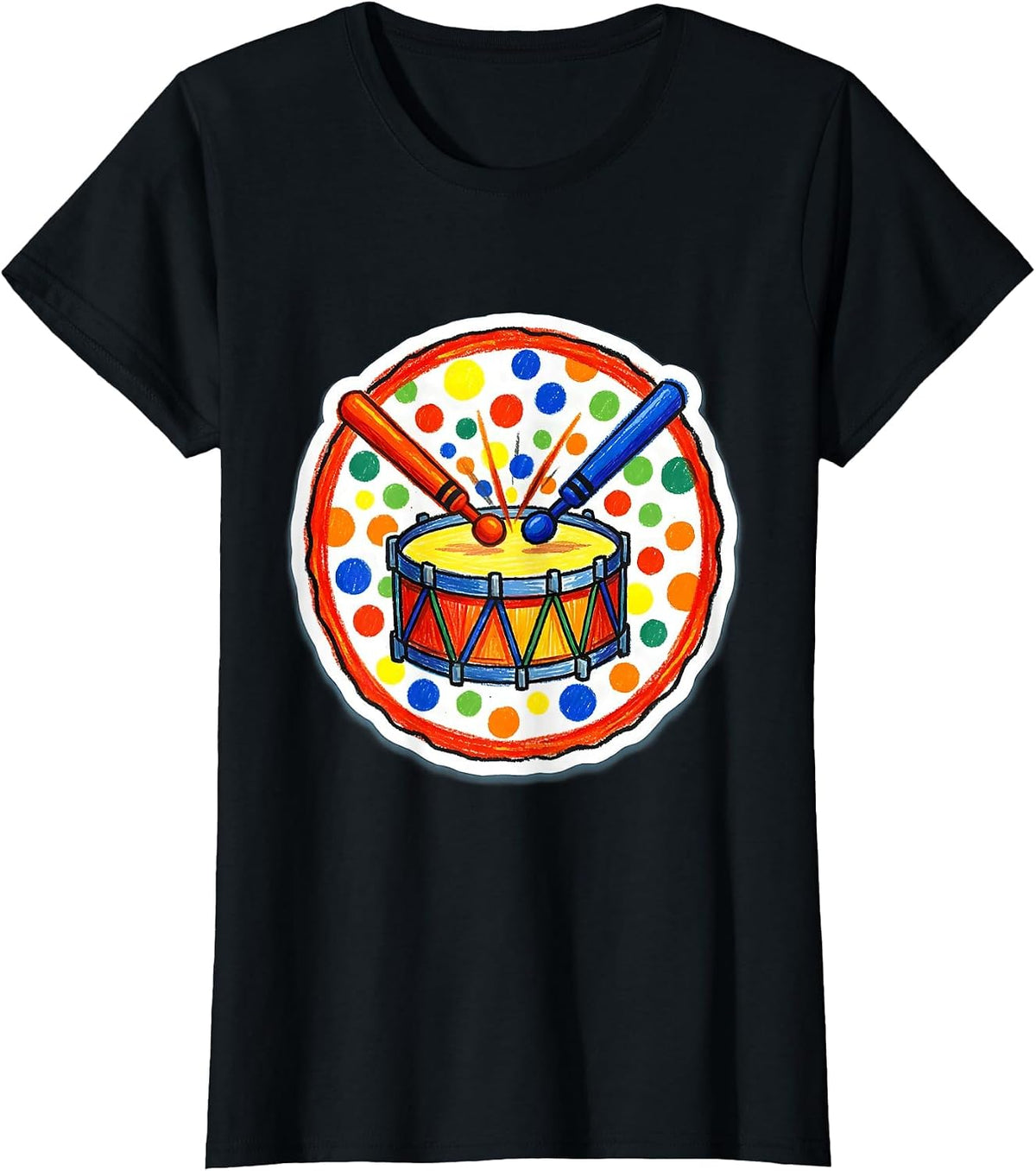 Dot Day Drummer Splashing Dots Graphic T-Shirt - Black