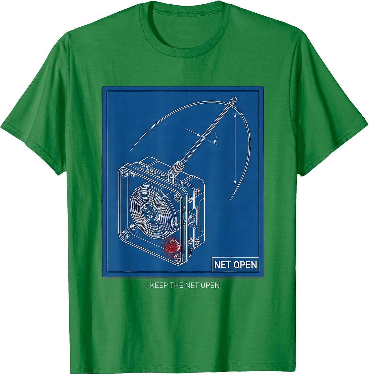 Men's I Keep The Net Open Funny Ham Radio Operator Hobbyist Gift T-Shirt - Kelly Green