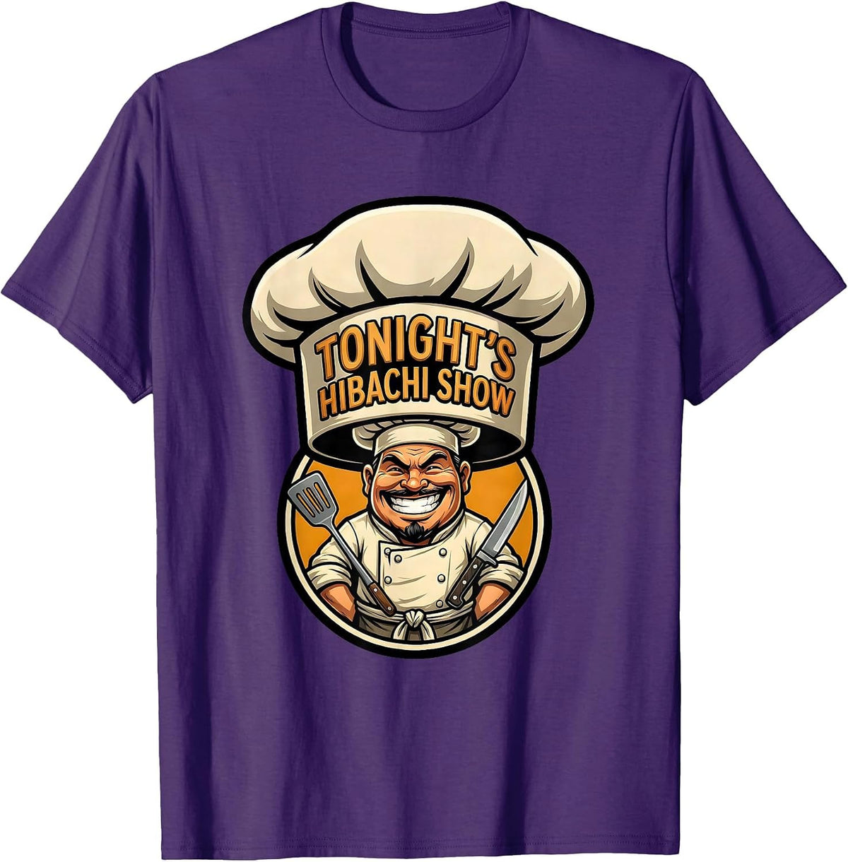 Men's Tonight's Hibachi Show Funny Chef Halloween Costume T-Shirt - Purple