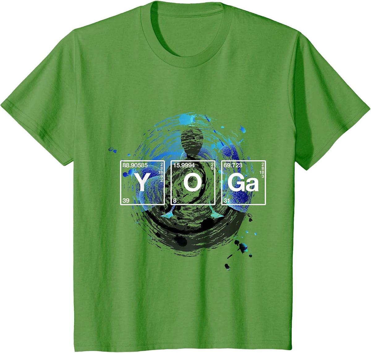 Yoga Chemistry Periodic Elements Table Fun T-Shirt - Grass Green