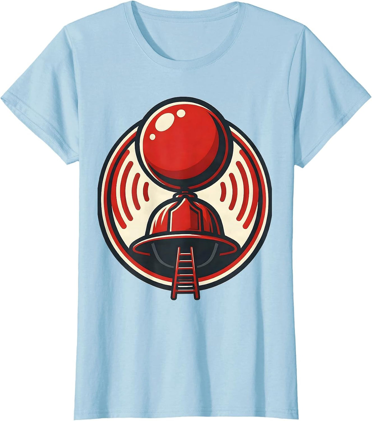 Women's Fire Helmet Badge Humor Firefighter Gift T-Shirt - Baby Blue