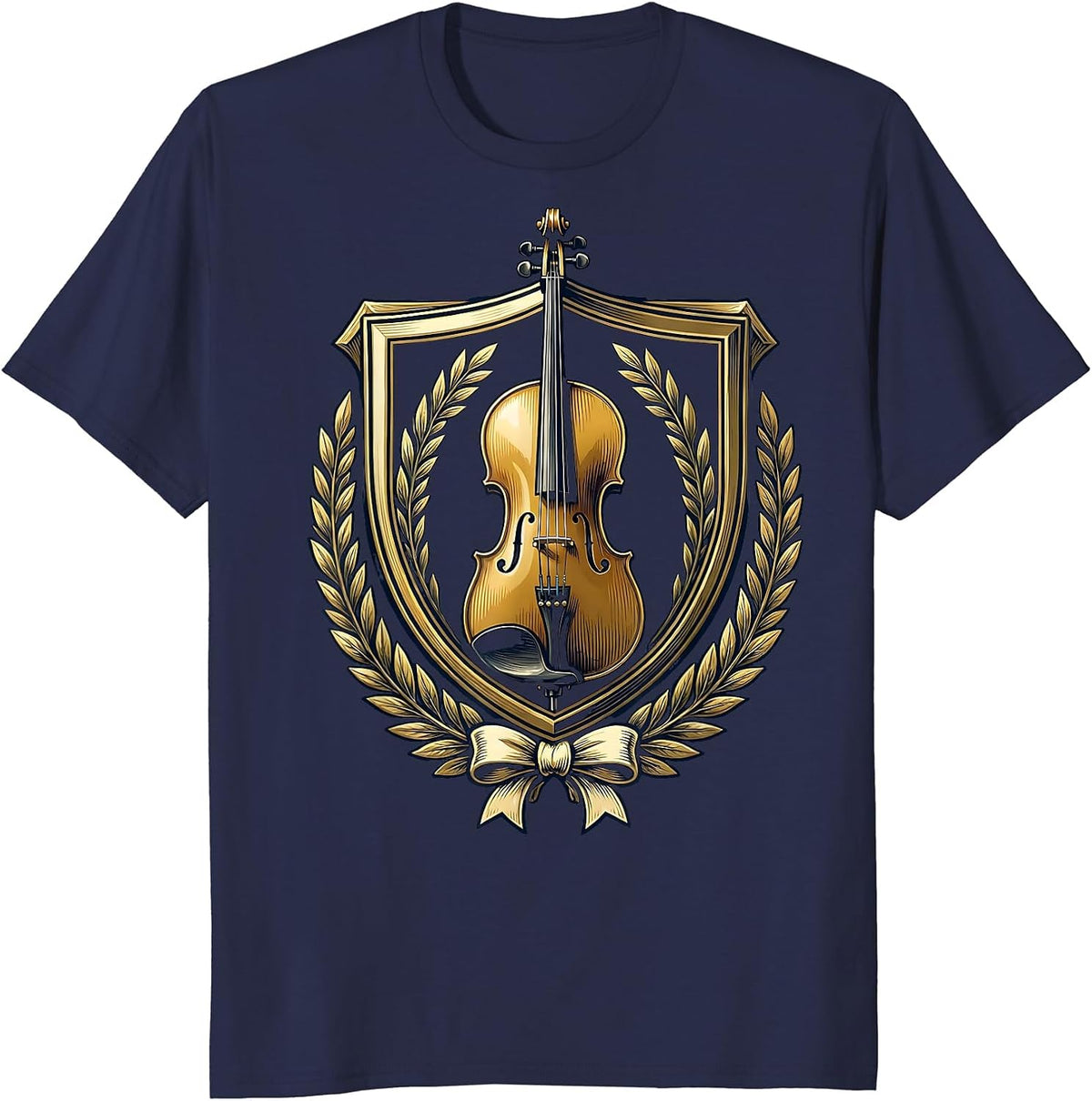 Cello Spotlight Music Teacher Illustration T-Shirt - Navy Blue