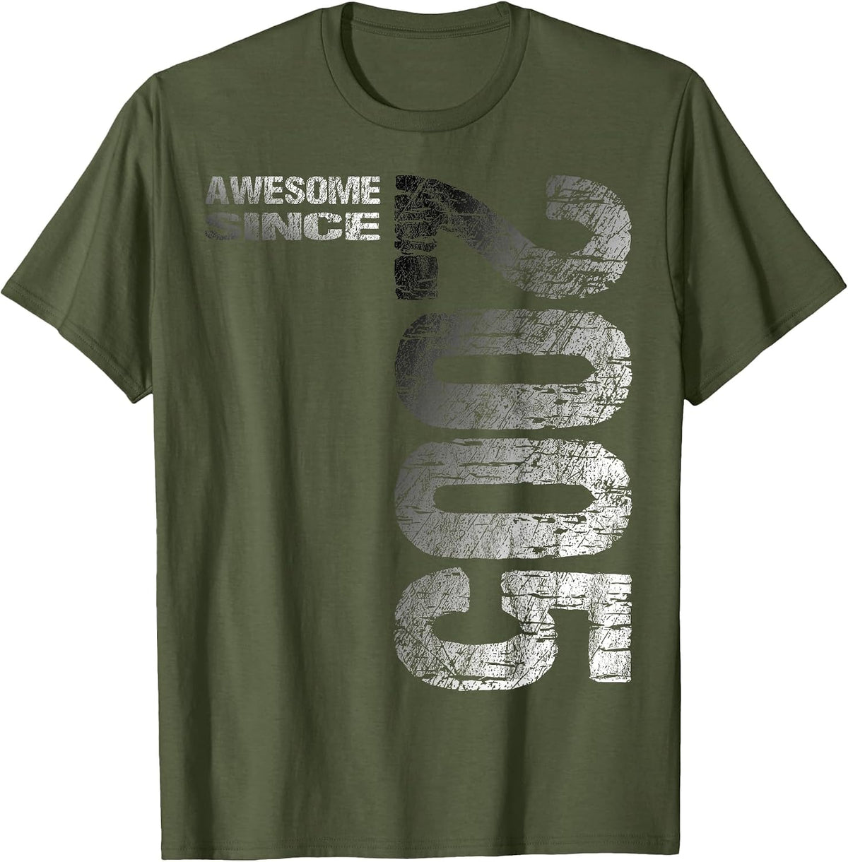 Awesome Since 2005 21th Birthday T-Shirt - Olive Green