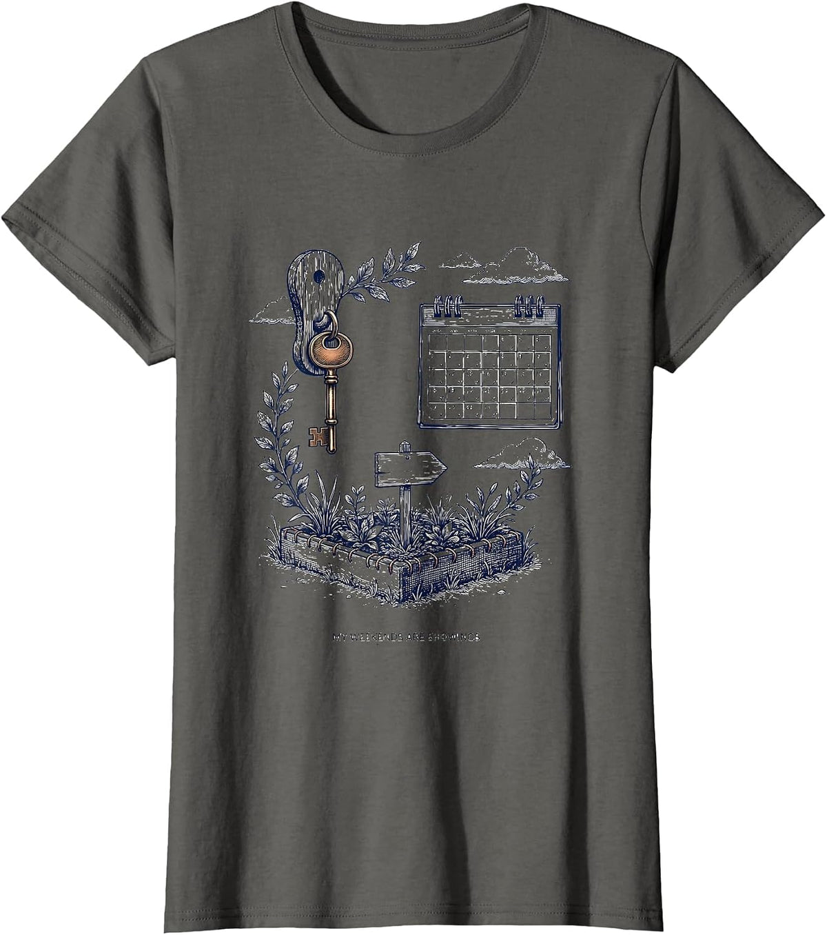 Women's My Weekends Are Showings Funny Realtor Real Estate Agent T-Shirt - Asphalt Grey