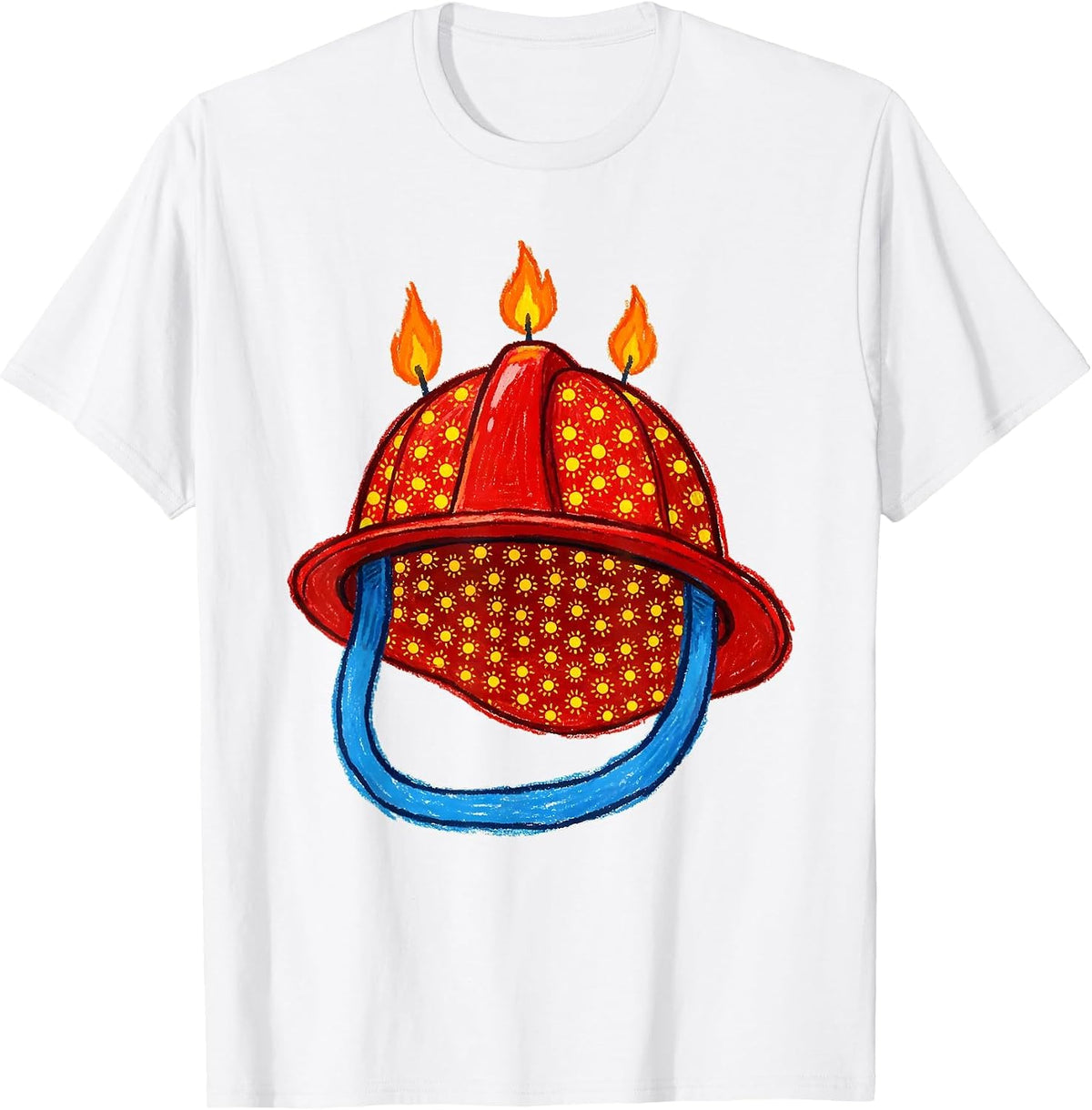 Men's Fire Helmet Kidcore Toddler Firefighter Birthday T-Shirt - White