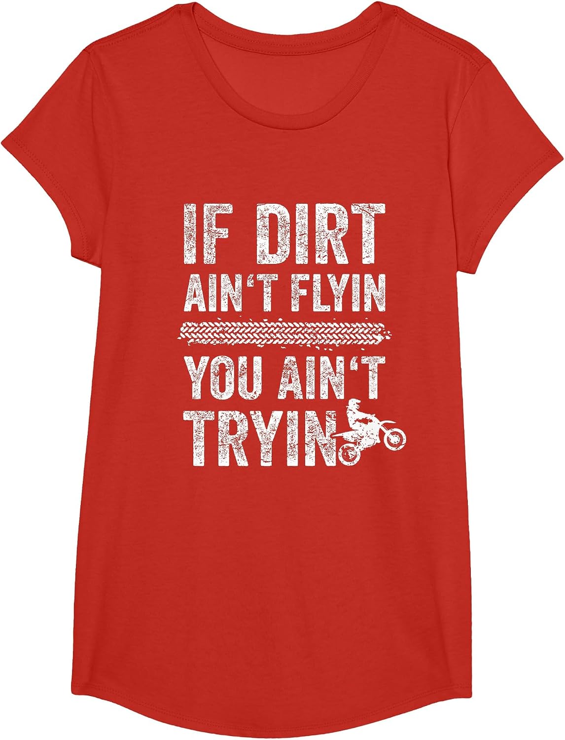 Funny Pun Dirt Bike Clothes Rider Stuff MX Motocross T-Shirt - Girls Red