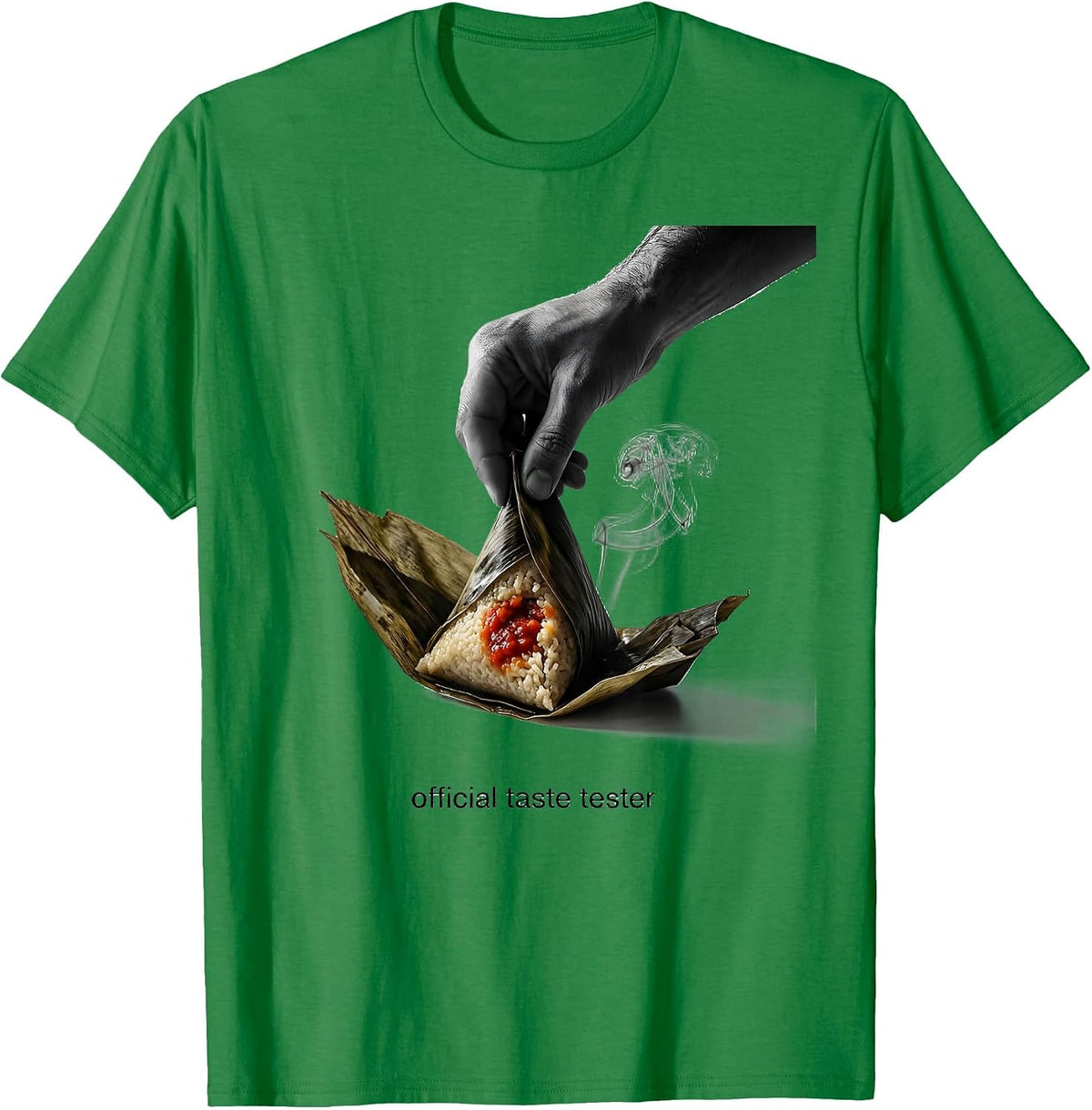 Men's Official Taste Tester Funny Mexican Christmas Tamale Crew T-Shirt - Kelly Green