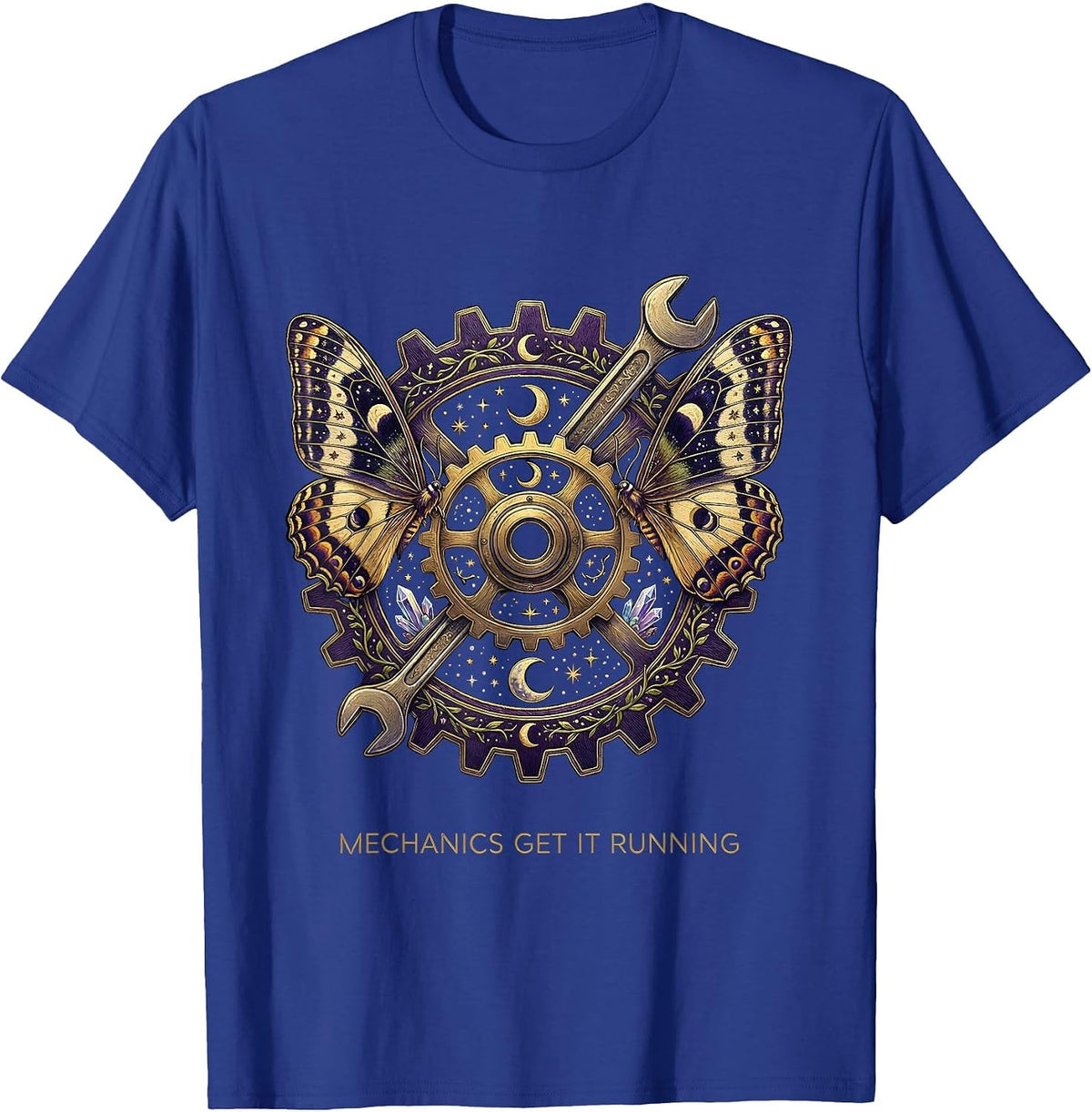 Mechanics Get It Running Garage Design T-Shirt - Royal Blue