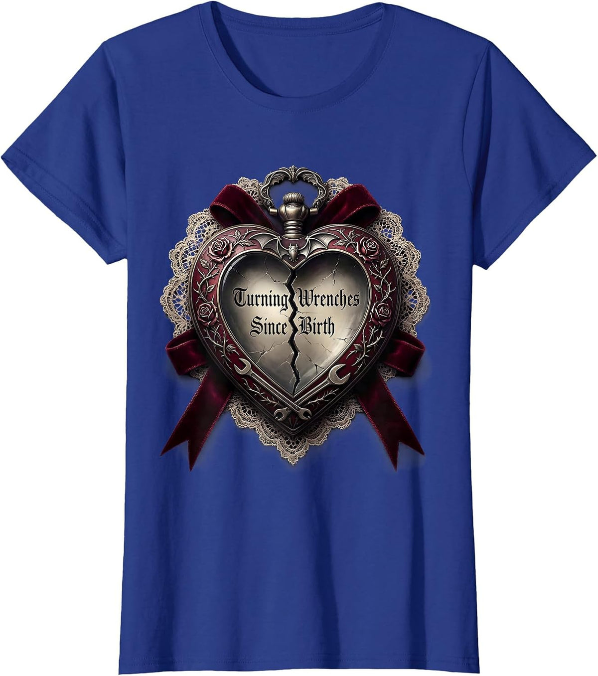 Women's Turning Wrenches Since Birth Mechanic Design T-Shirt - Royal Blue