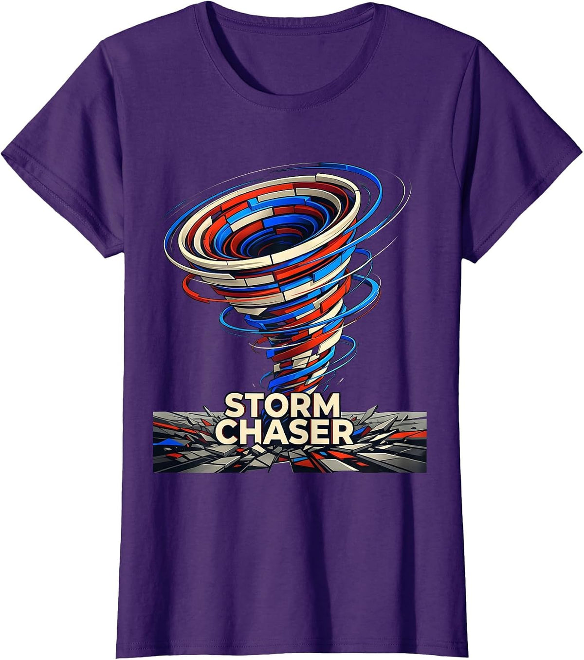 Women's Storm Chaser Futurist Dynamism Meteorology Enthusiast T-Shirt - Purple