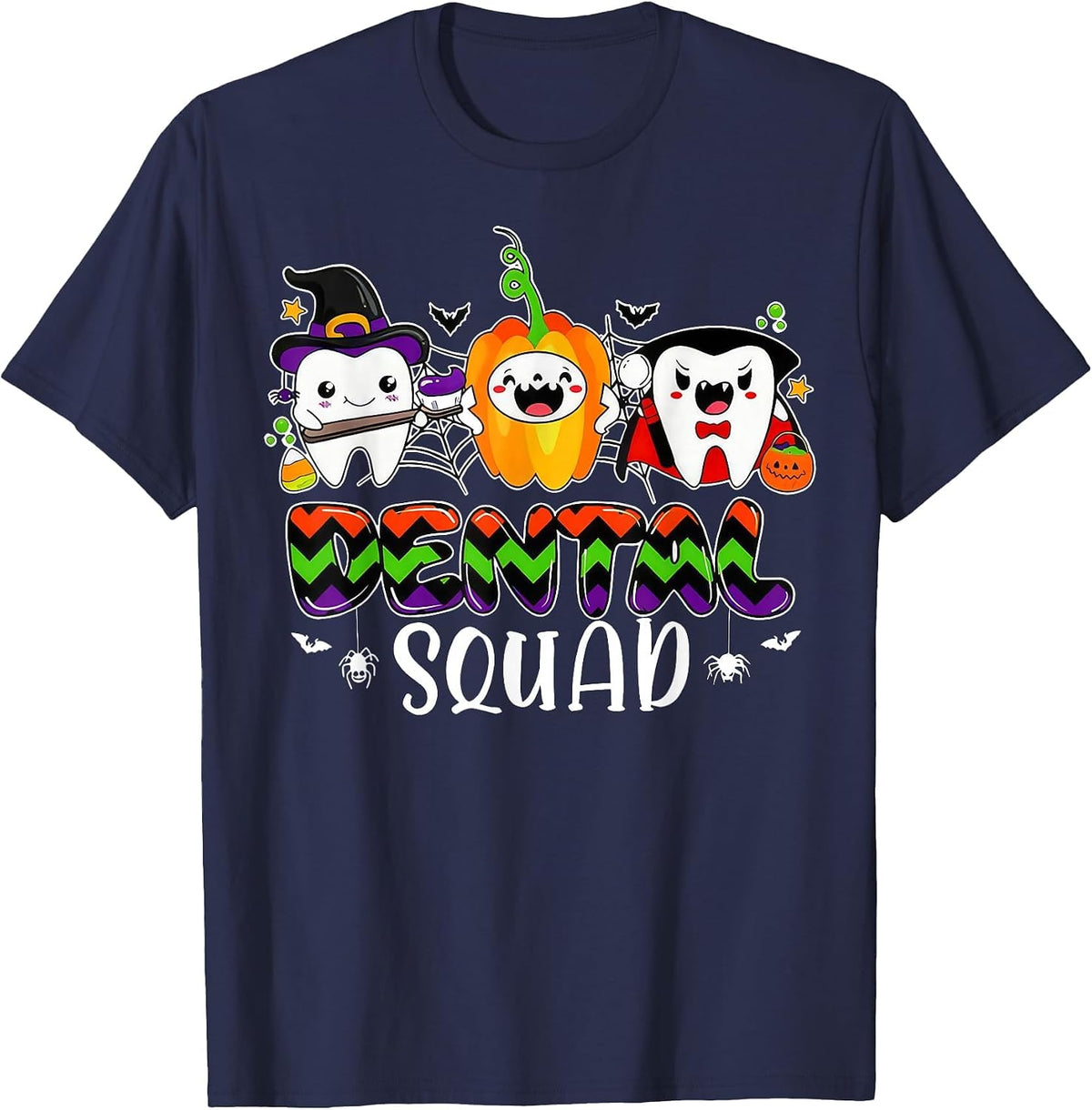Dental Squad Teeth Dentist Assistant Halloween Costume T-Shirt - Navy Blue