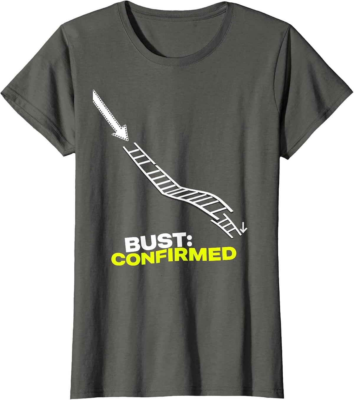 Women's Bust Confirmed New Wave Typography Storm Chaser Tornado T-Shirt - Asphalt Grey