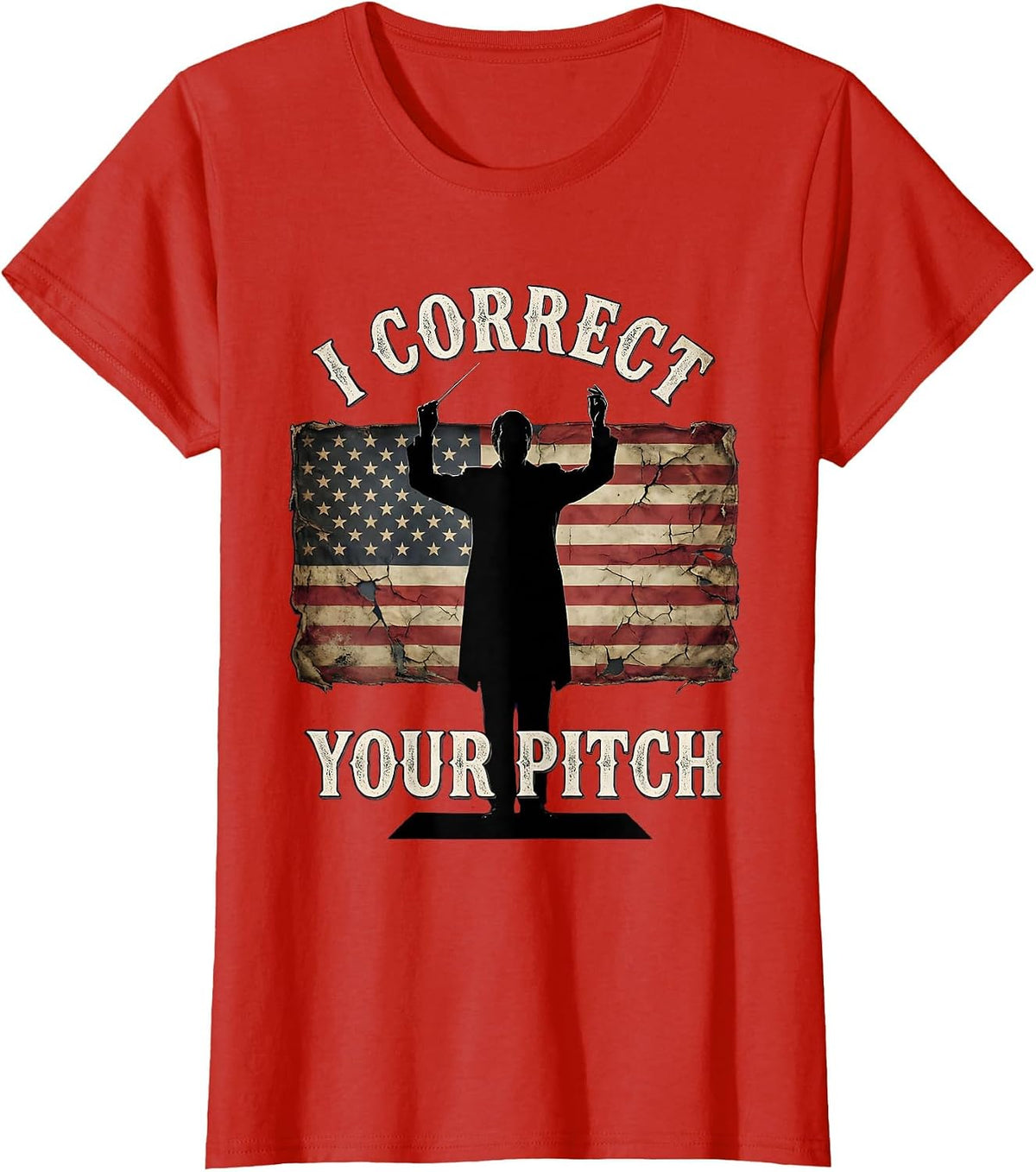 I Correct Your Pitch Music Teacher Design T-Shirt - Red