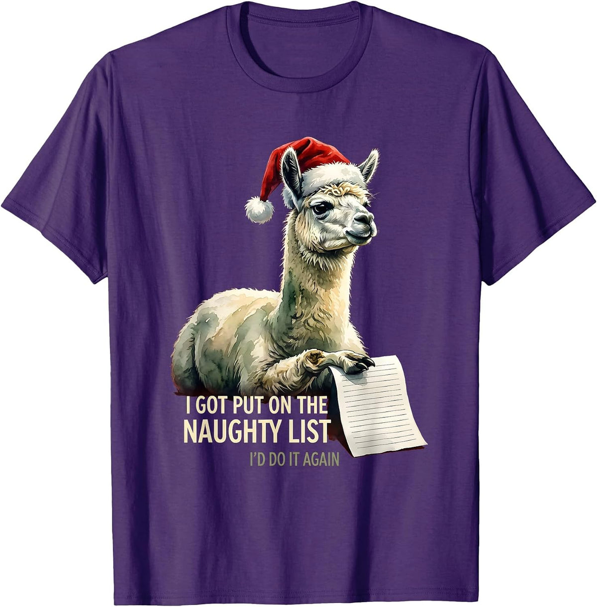 Men's I Got Put On The Naughty List I’d Do It Again Funny T-Shirt - Purple