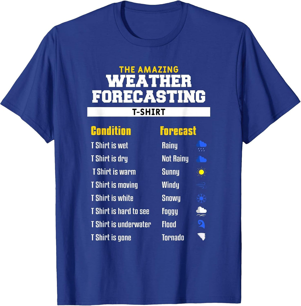 The Amazing Funny Meteorology Meteorologist Weather Forecast T-Shirt - Royal Blue