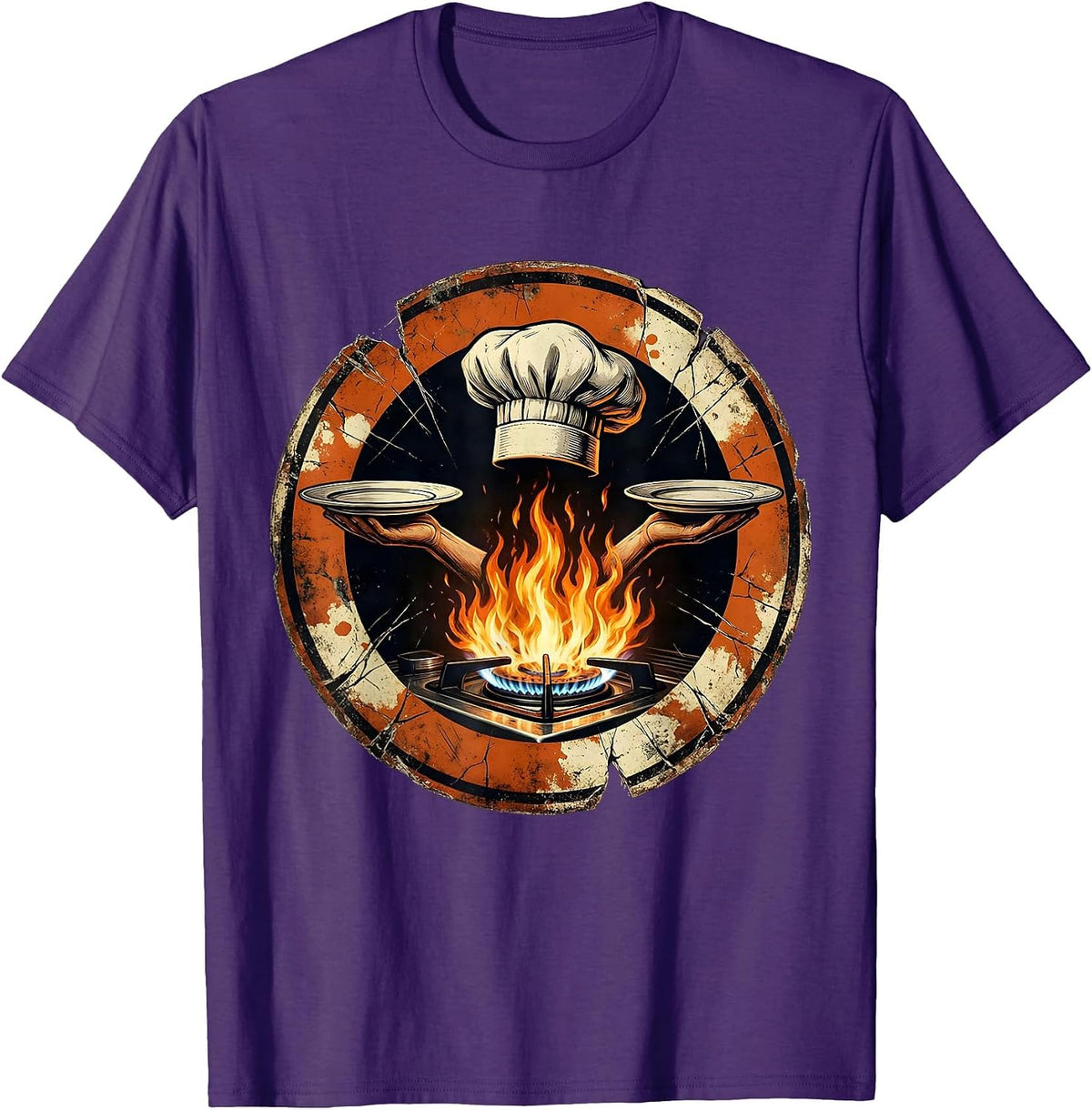 Chaos Coordinator Chef Spinning Plates Graphic T-Shirt - Purple