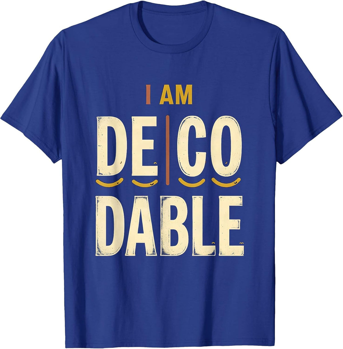 I Am Decodable Vintage Structured Literacy Reading Teacher T-Shirt - Royal Blue