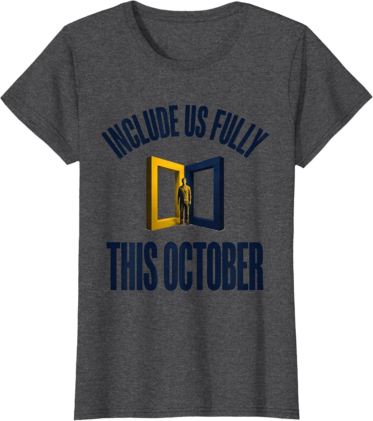 Women's Include Us Fully This October Down Syndrome Awareness T-Shirt - Dark Heather Grey
