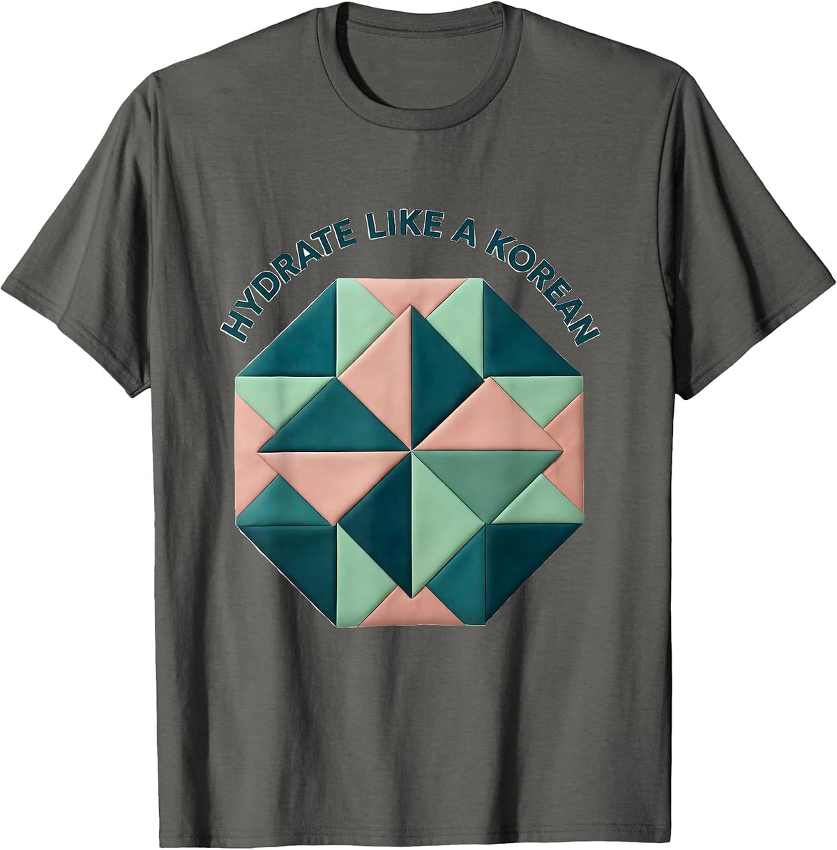 Men's Hydrate Like a Korean K-Beauty Skincare Design T-Shirt - Asphalt Grey