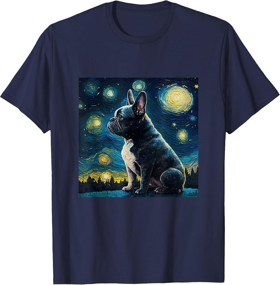 French Bulldog Van GOH Dog Puppy T-Shirt - Navy Blue