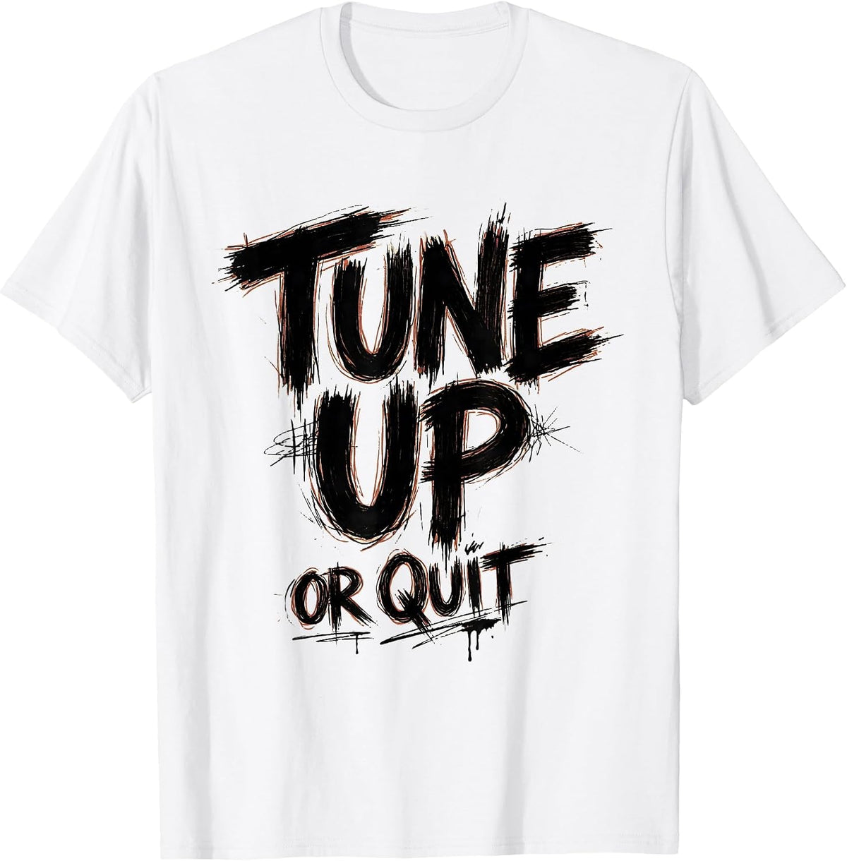 Men's Tune Up or Quit Bold Mechanic Graphic Design T-Shirt - White