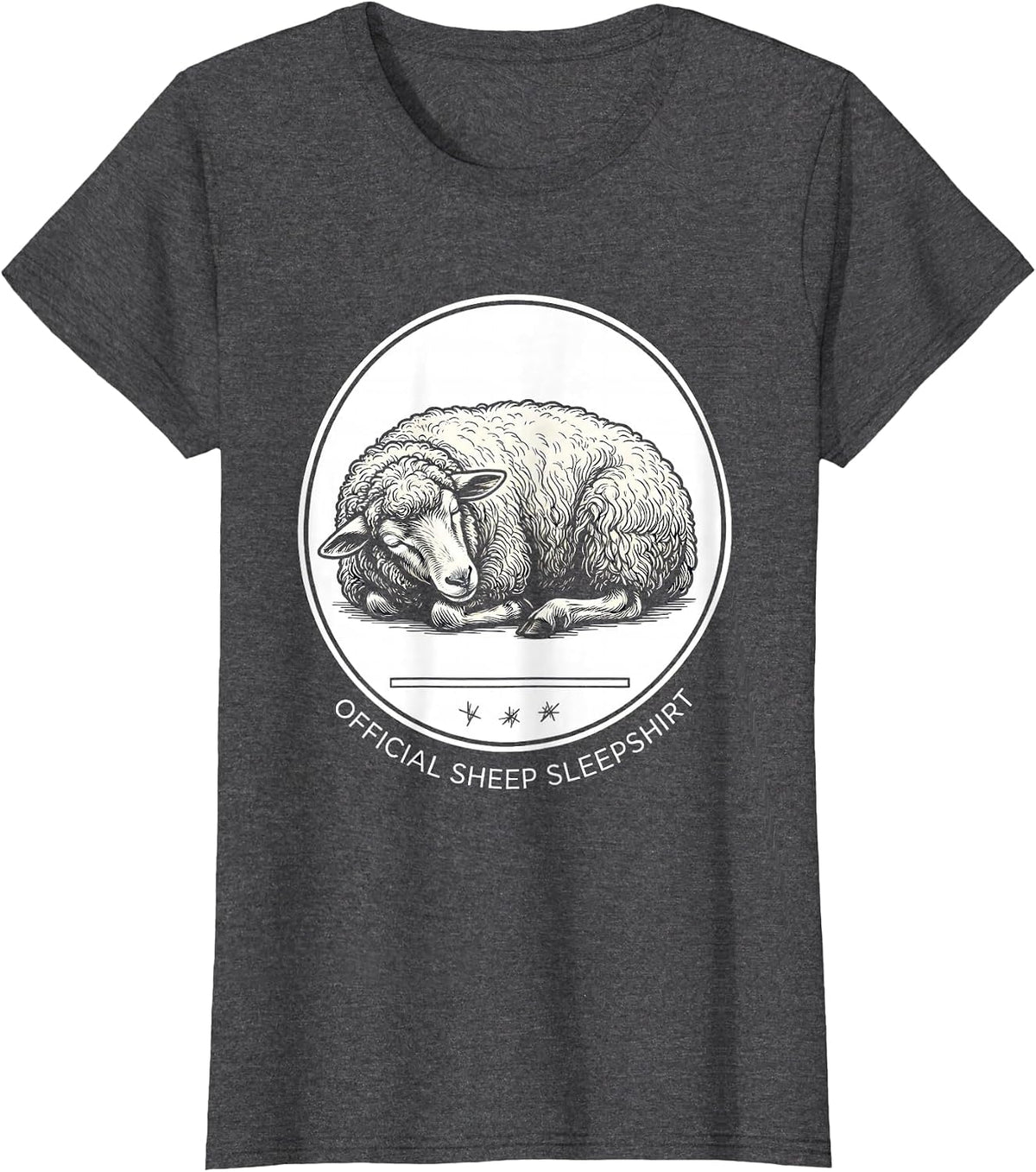 Women's Official Sheep Sleepshirt Funny Animal Lover Pajama T-Shirt - Dark Heather Grey