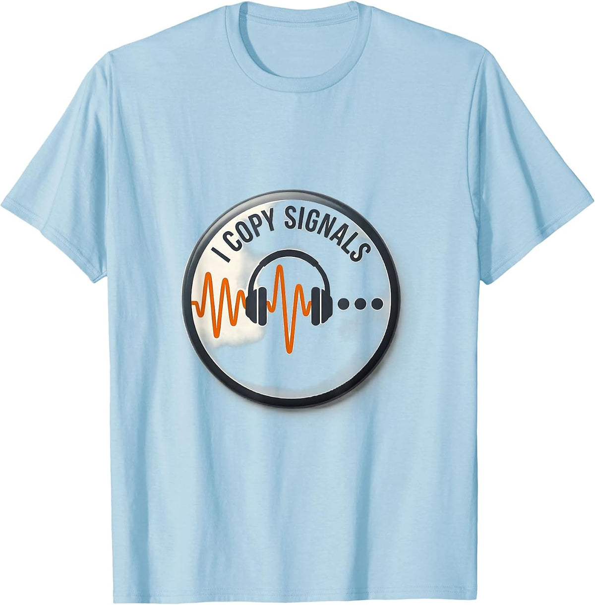 Men's I Copy Signals Minimalist Ham Radio Operator Hobbyist Humor T-Shirt - Baby Blue