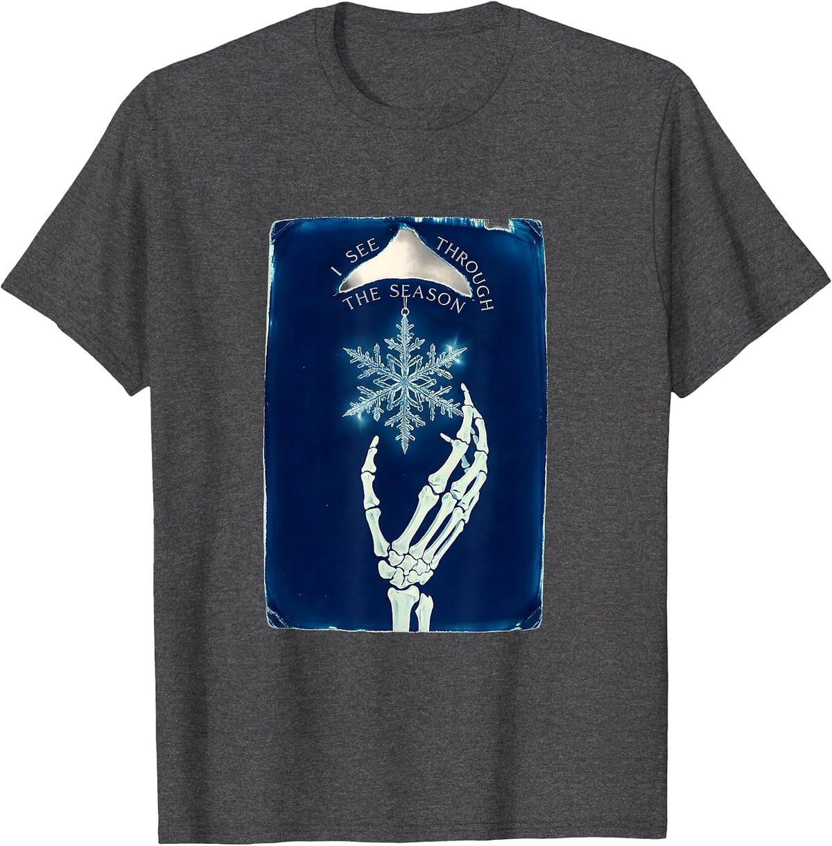 Men's I See Through The Season Funny Radiology Tech X-Ray T-Shirt - Dark Heather Grey
