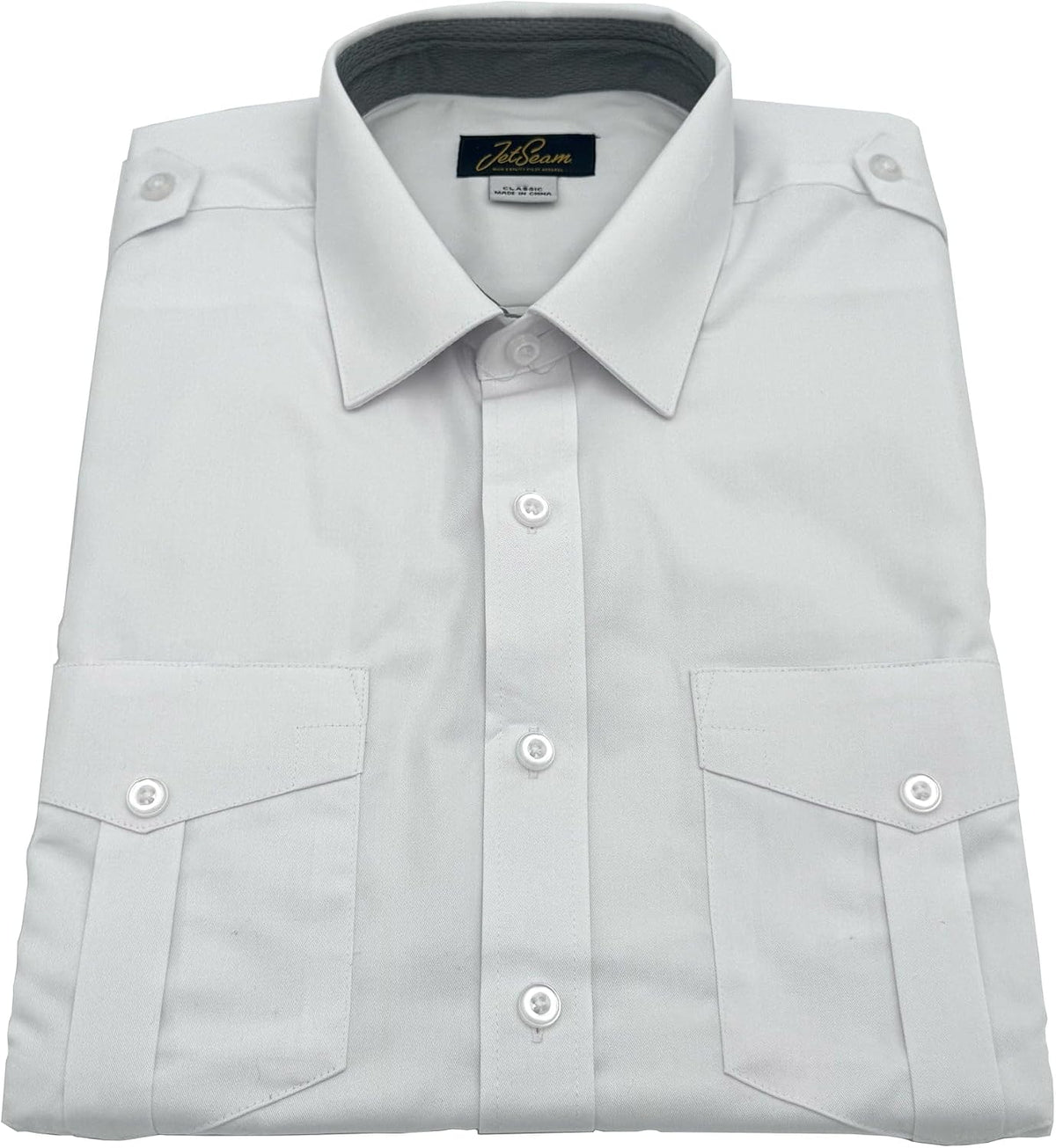 Men's Black Label Classic Cut Long Sleeve Pilot Shirts, with Eyelets - As Pictured