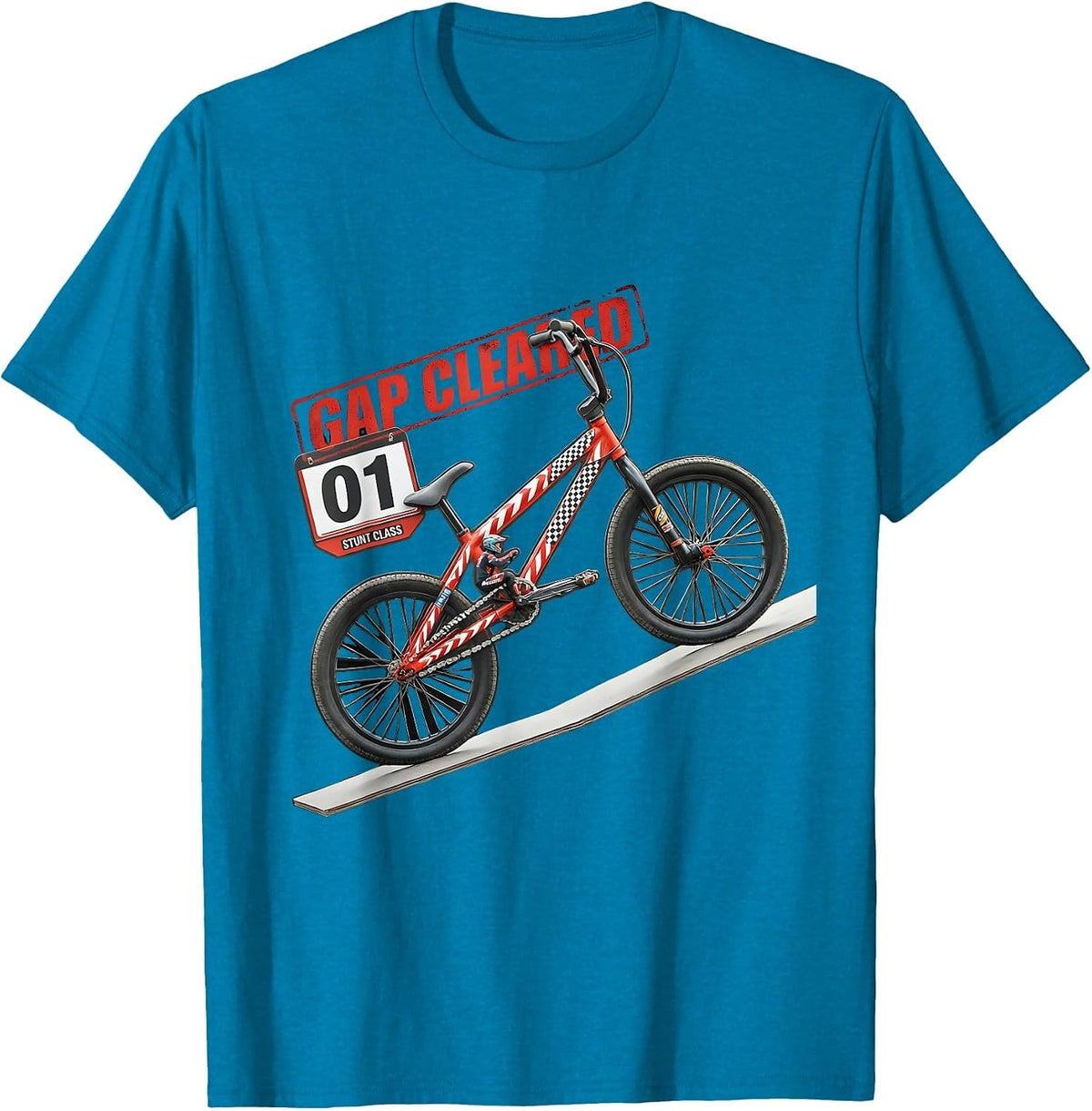Gap Cleared BMX Stunt Racing Kids Boys T-Shirt - Sapphire Blue