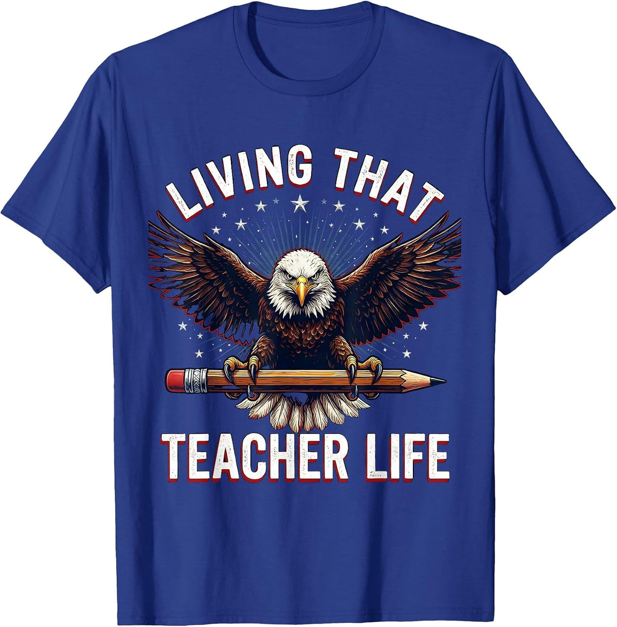 Living That Teacher Life 5th Grade Design T-Shirt - Royal Blue