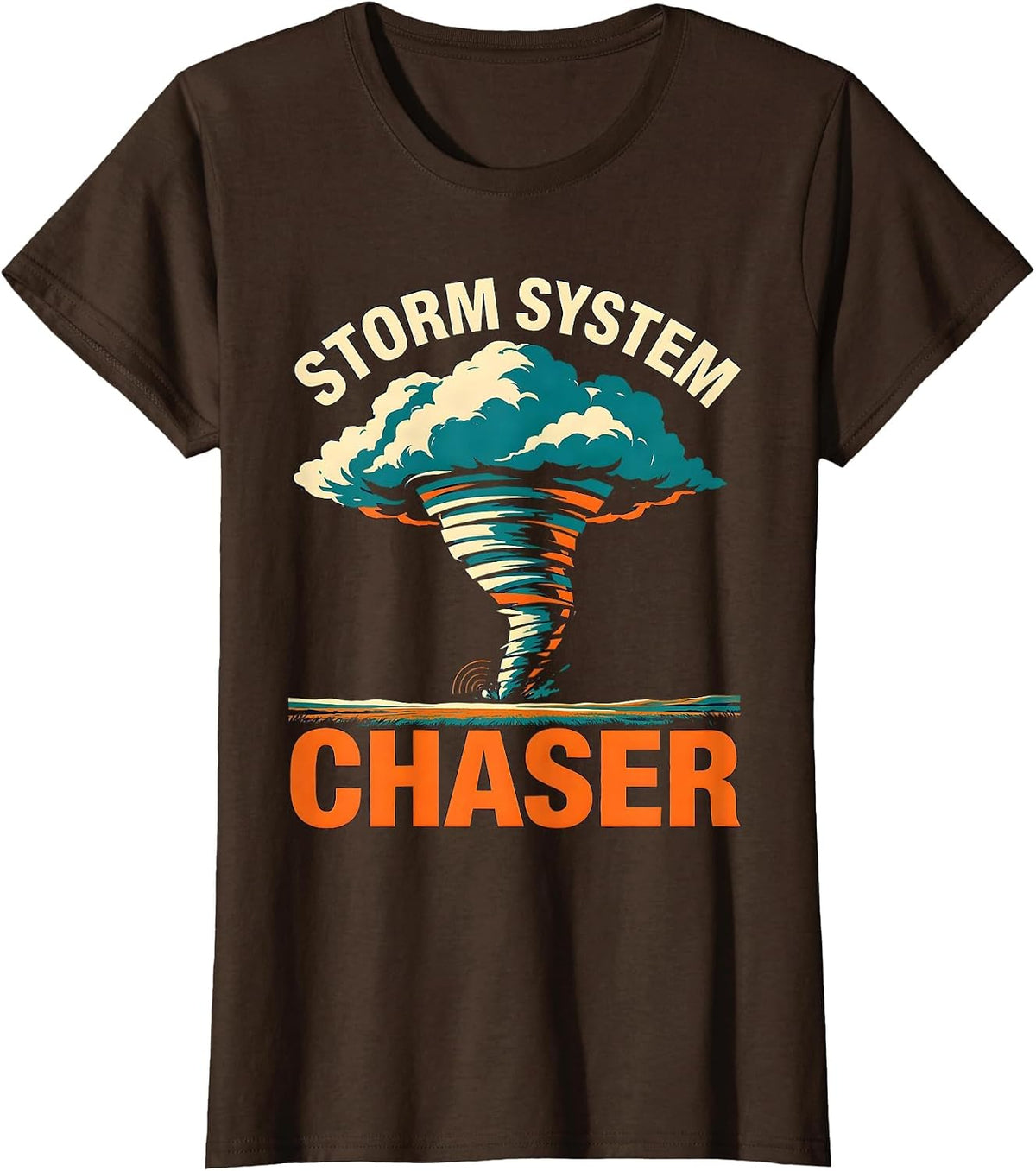 Women's Storm System Chaser Meteorology Enthusiast Weather Hobbyist T-Shirt - Brown